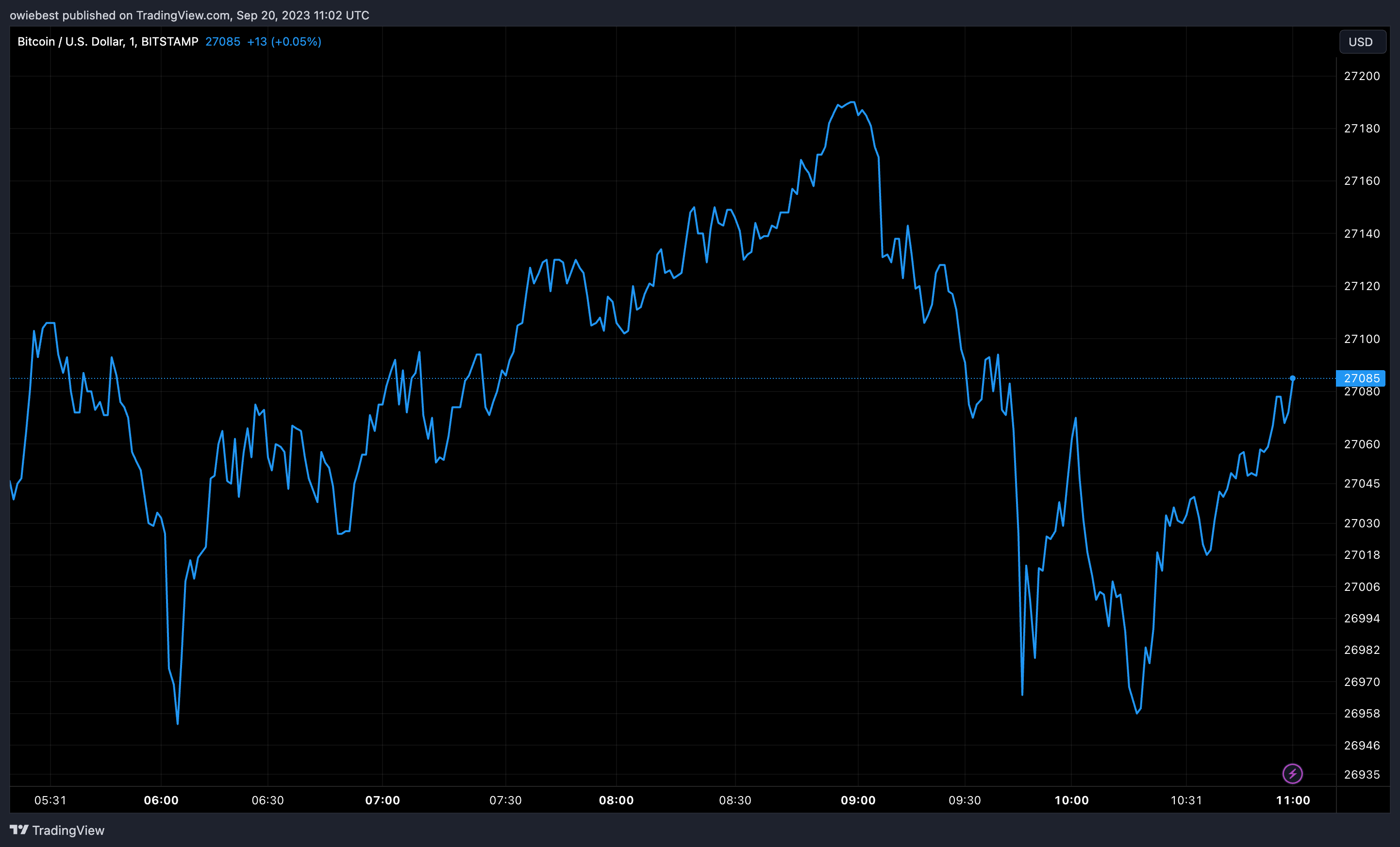 Графік ціни Bitcoin від Tradingview.com (BTC whale)