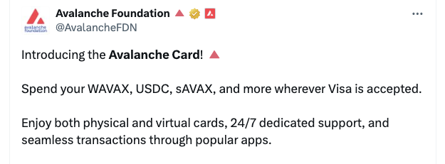 Visa, Криптовалюты, Платежи, Avalanche, Компании