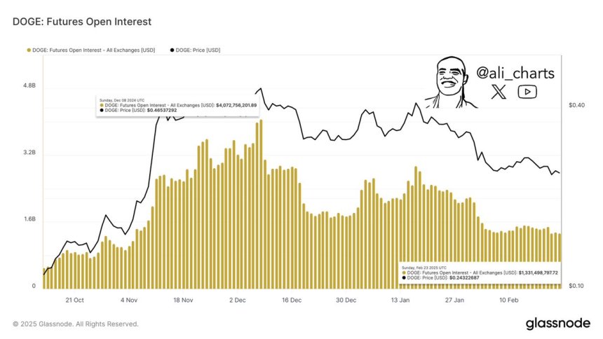 Dogecoin Futures Open Peneens |Источник: Али Мартинес на x