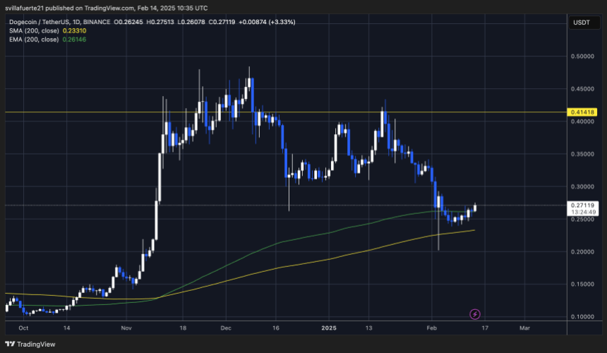 Компания Doge Testing Crucial Supply |Источник: диаграмма Dogeusdt на Tradingview