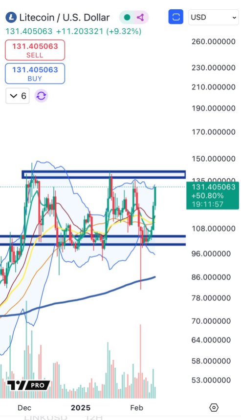 Litecoin, приближающийся к диапазону пика |Источник: Bigcheds на x