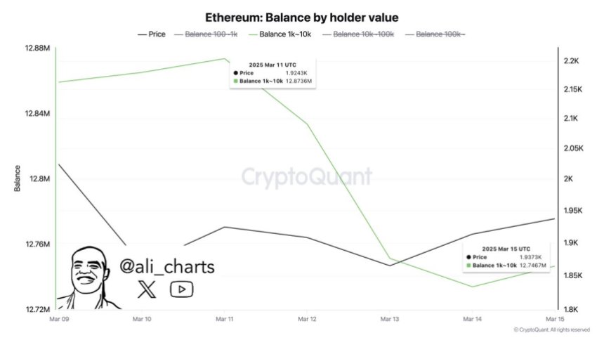 Ethereum Balance за вартістю власника |Джерело: Алі Мартінес на x