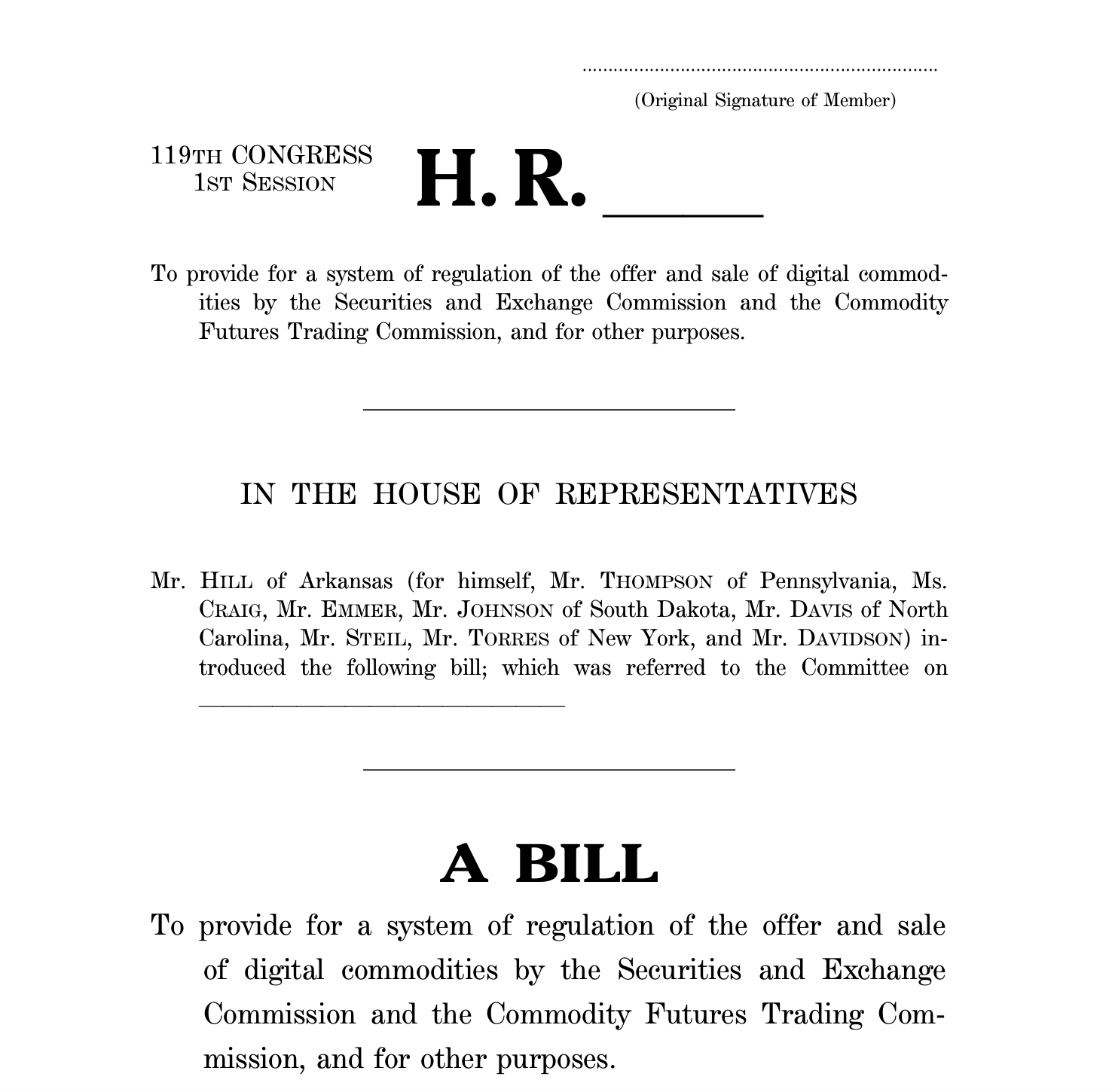 Конгресс, регулирование Биткоин, США