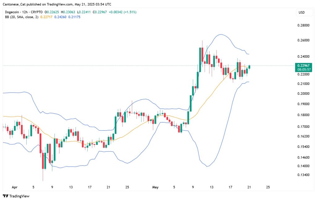 Анализ полос Bollinger Dogecoin