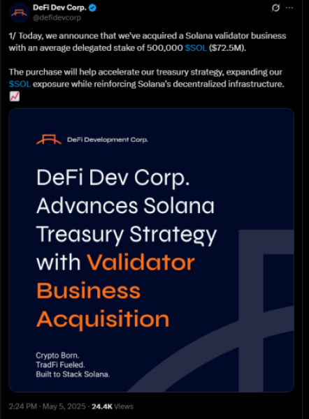 Defi Dev Corp Buy Solana Validator