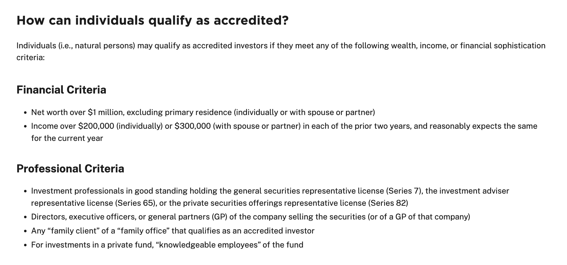 Инвестиции, SEC, США