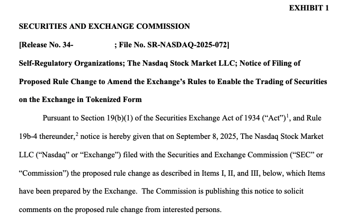 Nasdaq, SEC, акції, RWA, токенізація, токенізація RWA, політика