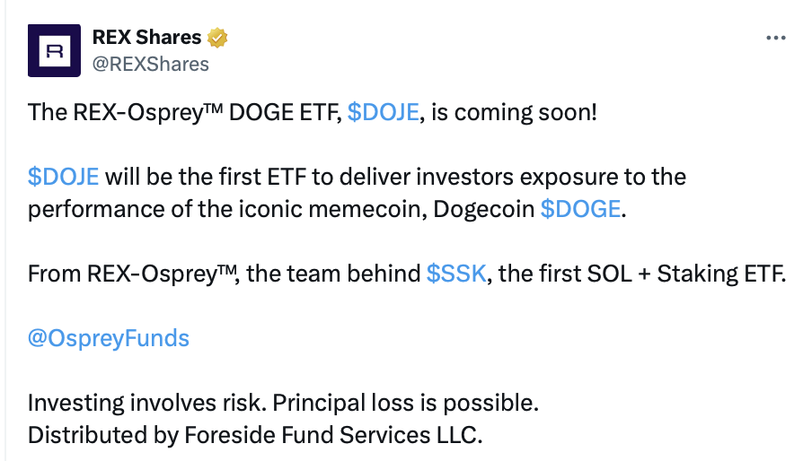 Dogecoin, United States, ETF