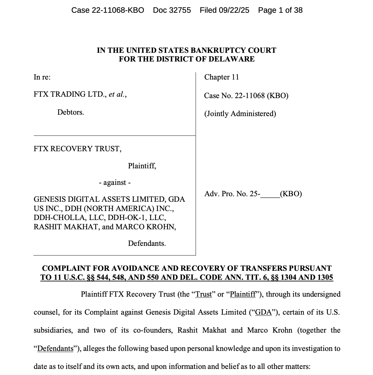 Банкрутство, суд, Сем Банкман Склав, FTX