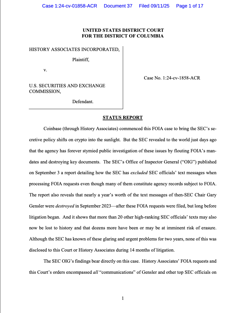 Coinbase, SEC, уряд США, США, Гері Генслер