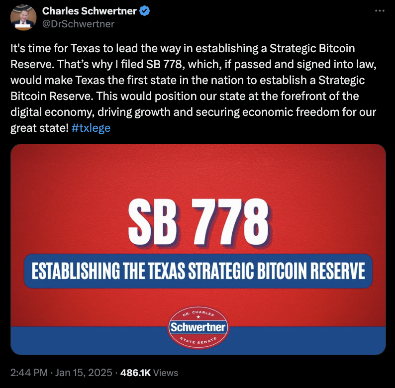 Закон, уряд, Техас, Біткойн Резерв