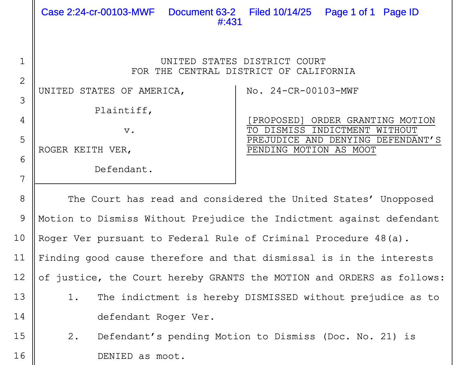 Закон, Роджер Вер, Податки, Сполучені Штати, Злочини