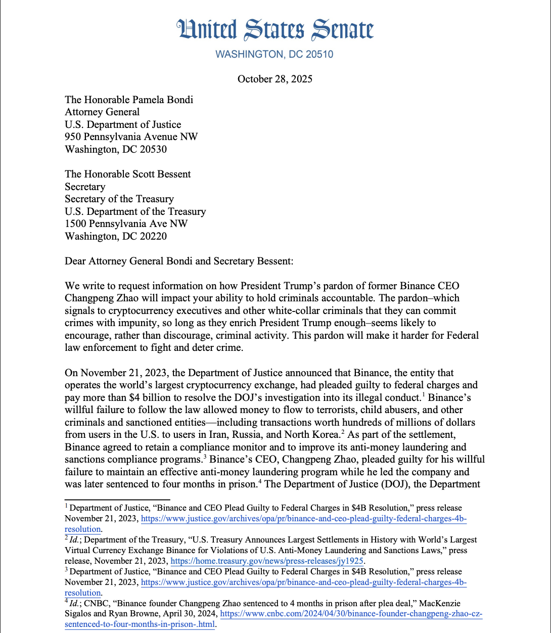 Чанпэн Чжао, Правительство США, США, Дональд Трамп