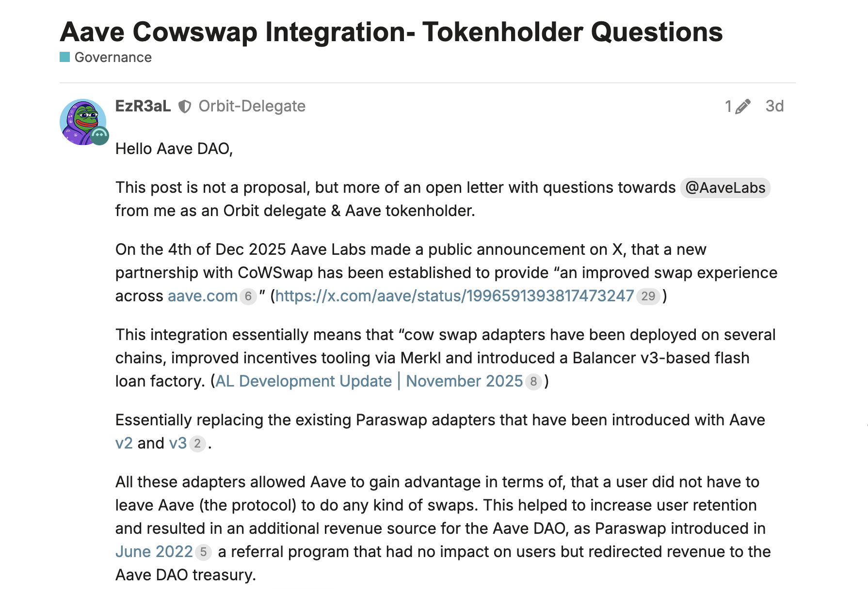 Децентралізація, DAO, Aave