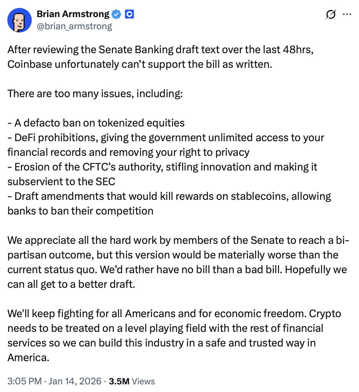 Coinbase, Кракен, Банки, США, Белый дом, Дональд Трамп