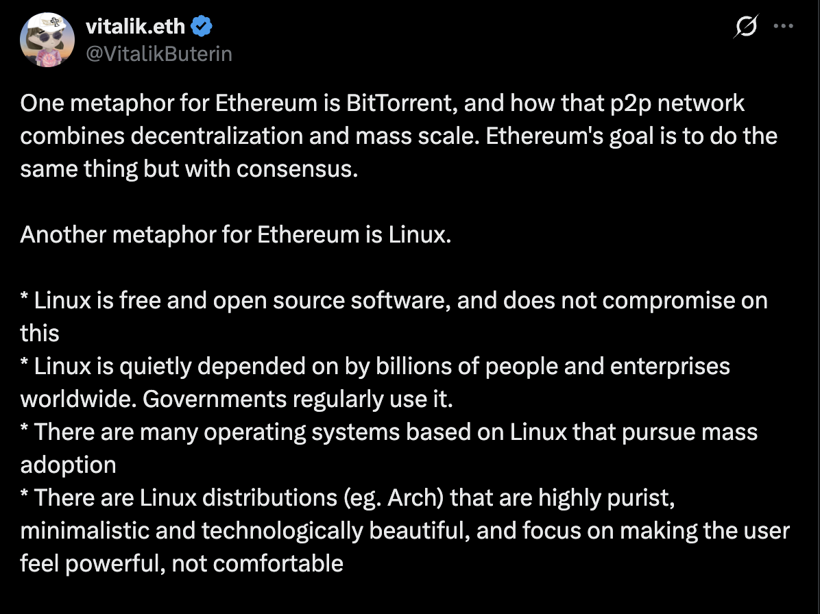 Linux, Ethereum, Віталік Бутерін, Layer2