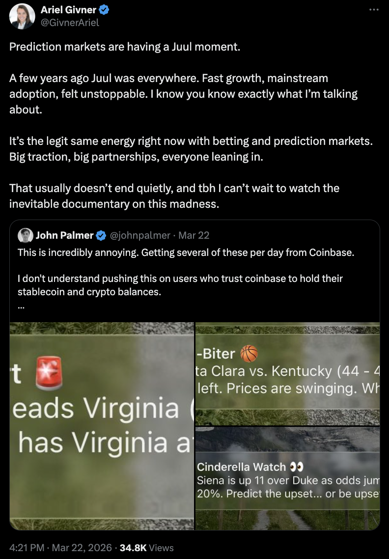 Coinbase, біржа криптовалют, спорт, ринки прогнозів