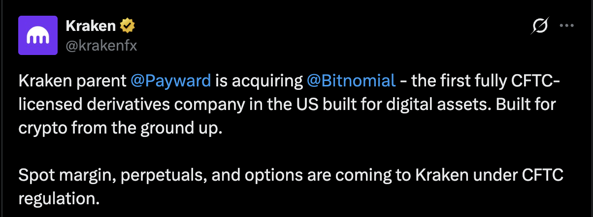 Kraken, Производные финансовые инструменты, Производные финансовые инструменты, Компании