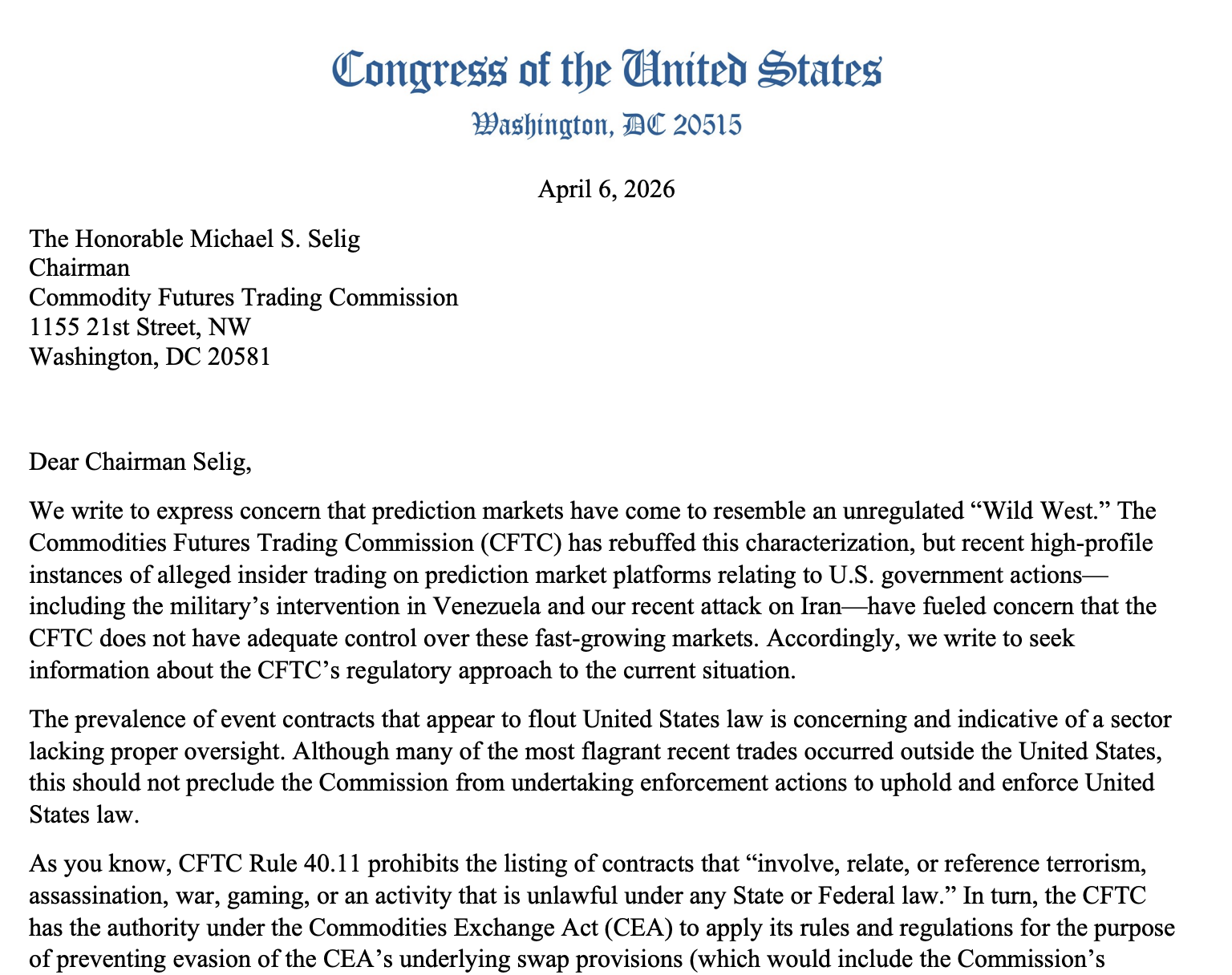 Правительство, CFTC, трейдинг, рынки прогнозов