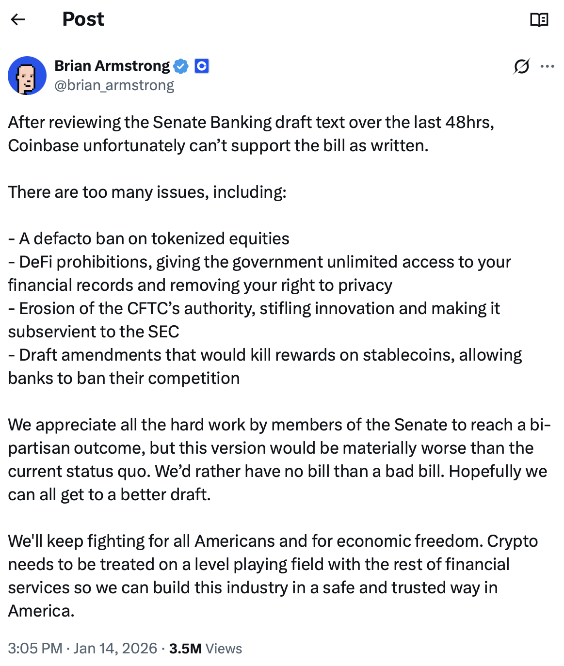 Coinbase, Банки, Bank of America, США