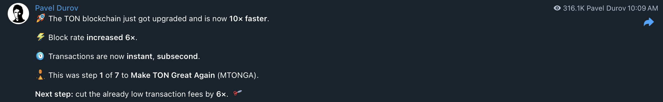 Телеграмм, ТОН